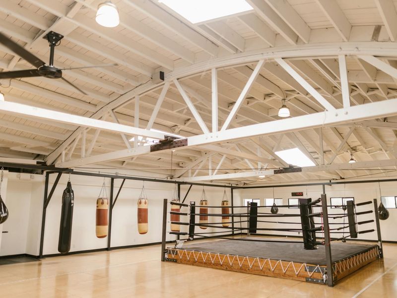 Close up of sports equipment and a clean workout space